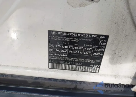 2012 Mercedes-Benz Gl 450 4Matic из США, поврежденный, VIN 4JGBF7BEXCA771844